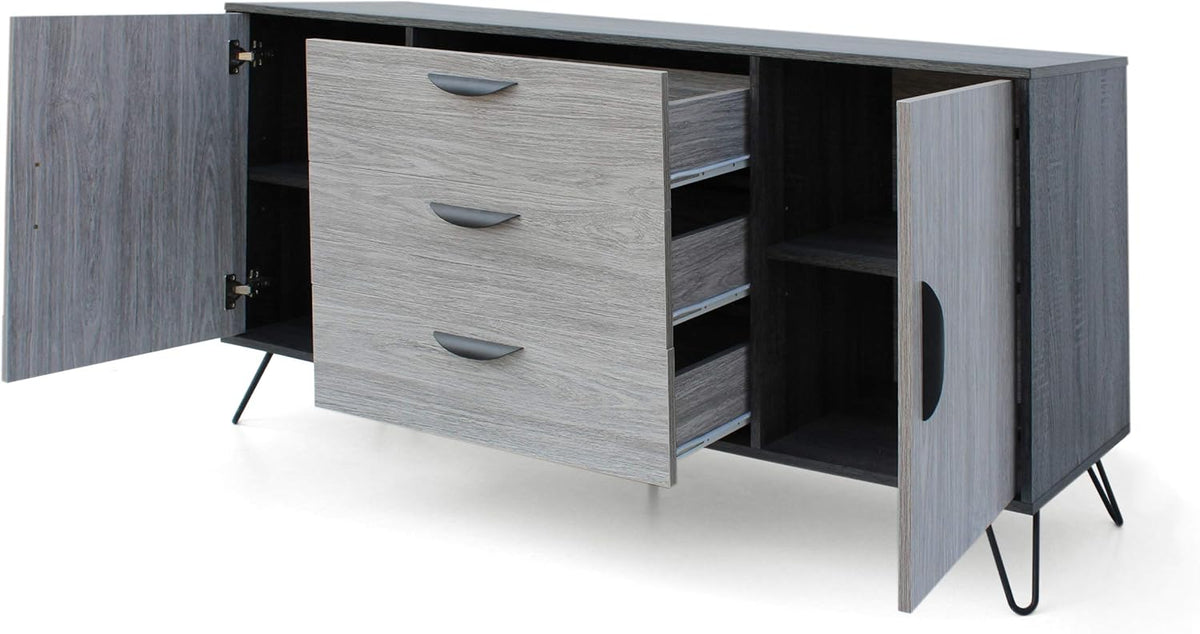 Mid-Century Modern Faux Wood Cabinet U524120