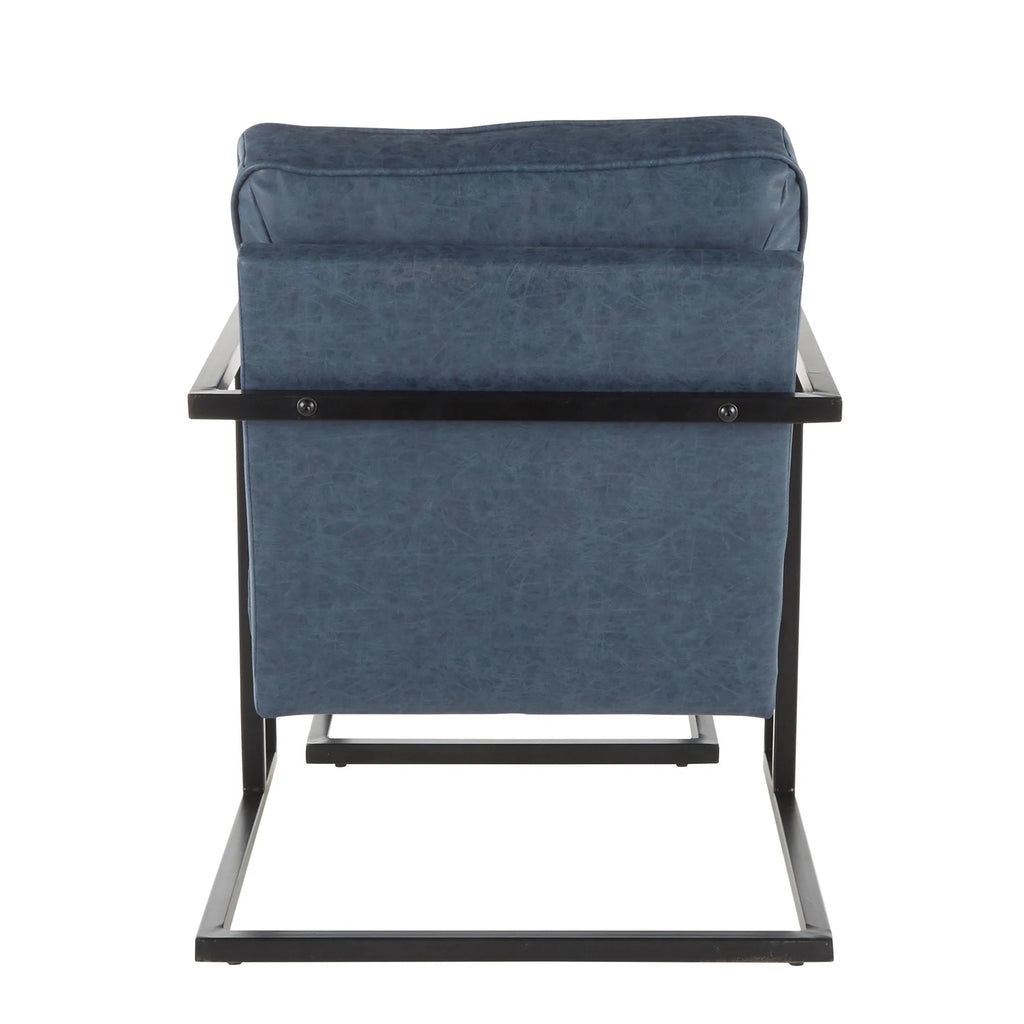 Black/Blue Lounge Chair And Ottoman Set B2605