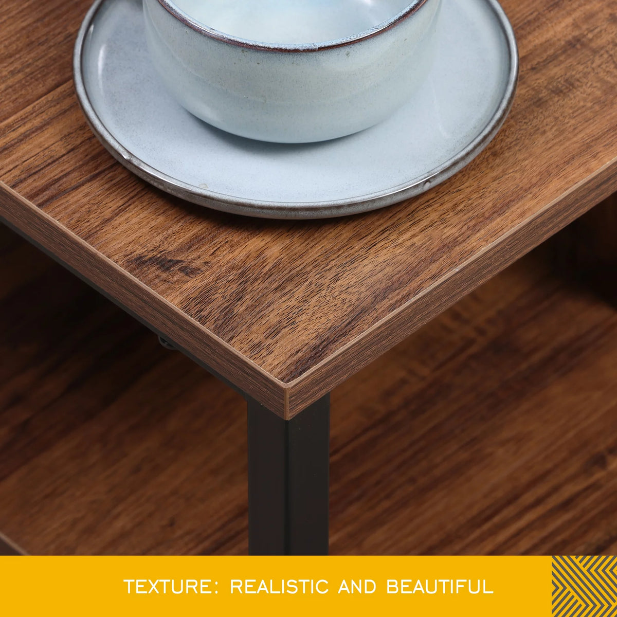 Industrial Wood and Metal Rectangle Coffee Table E66390