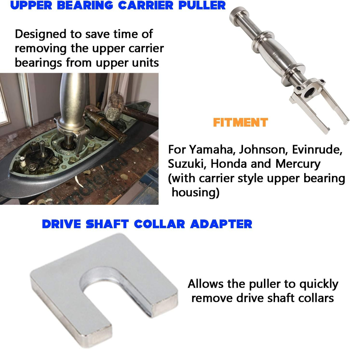 Upper Bearing Carrier Puller & Lower Bearing Carrier Puller & Fuel Water Separator Wrench V2981
