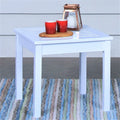 Solid Wood Patio Side Table White Finish B2566