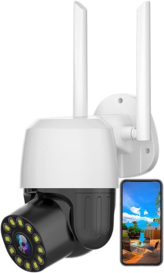 Wireless Outdoor Camera with 10x Zoom, Two Way Audio, Motion Detection, 1080P Full Color Night Vision U7424