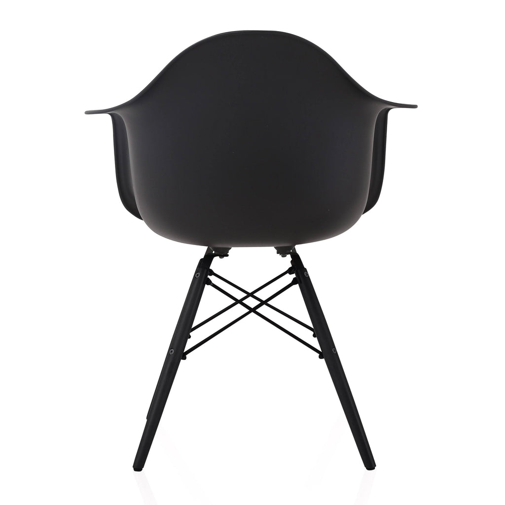 Set of 4 Black Molded Plastic Dining Arm Chair A919