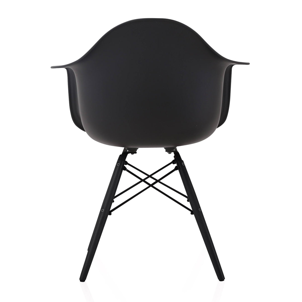 Set of 4 Black Molded Plastic Dining Arm Chair A919