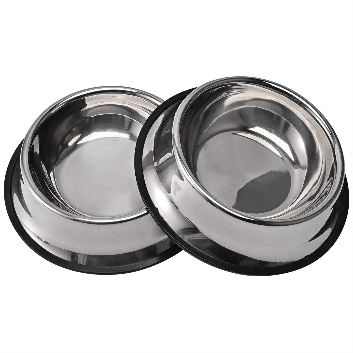 2 Packs Stainless Steel Dog Bowl with Anti-Skid Rubber Base W534232