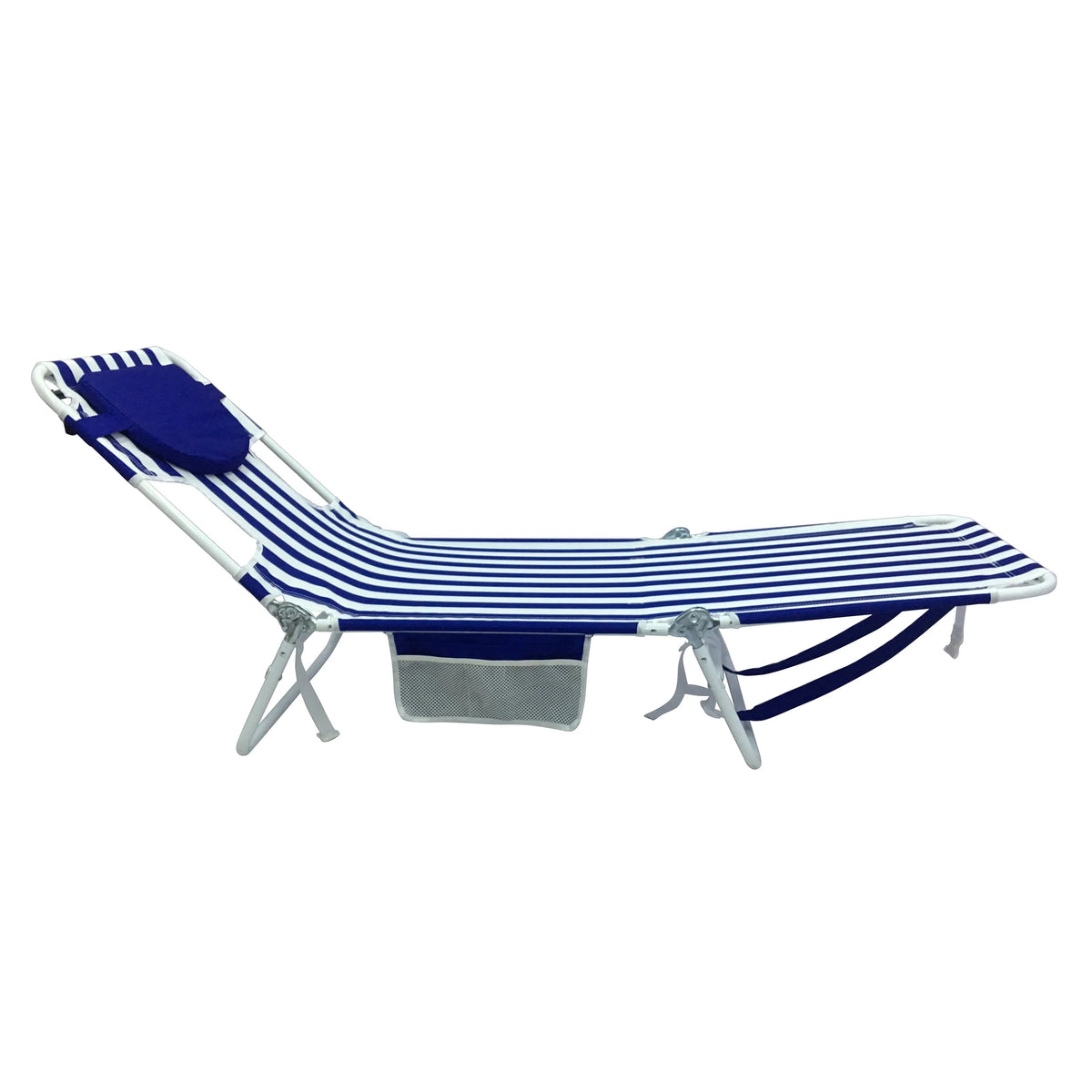 Blue & White Stripe Folding Beach Lounger 2-Pack P113123