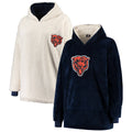 Navy White Reversible Sherpa Hoodie F4821