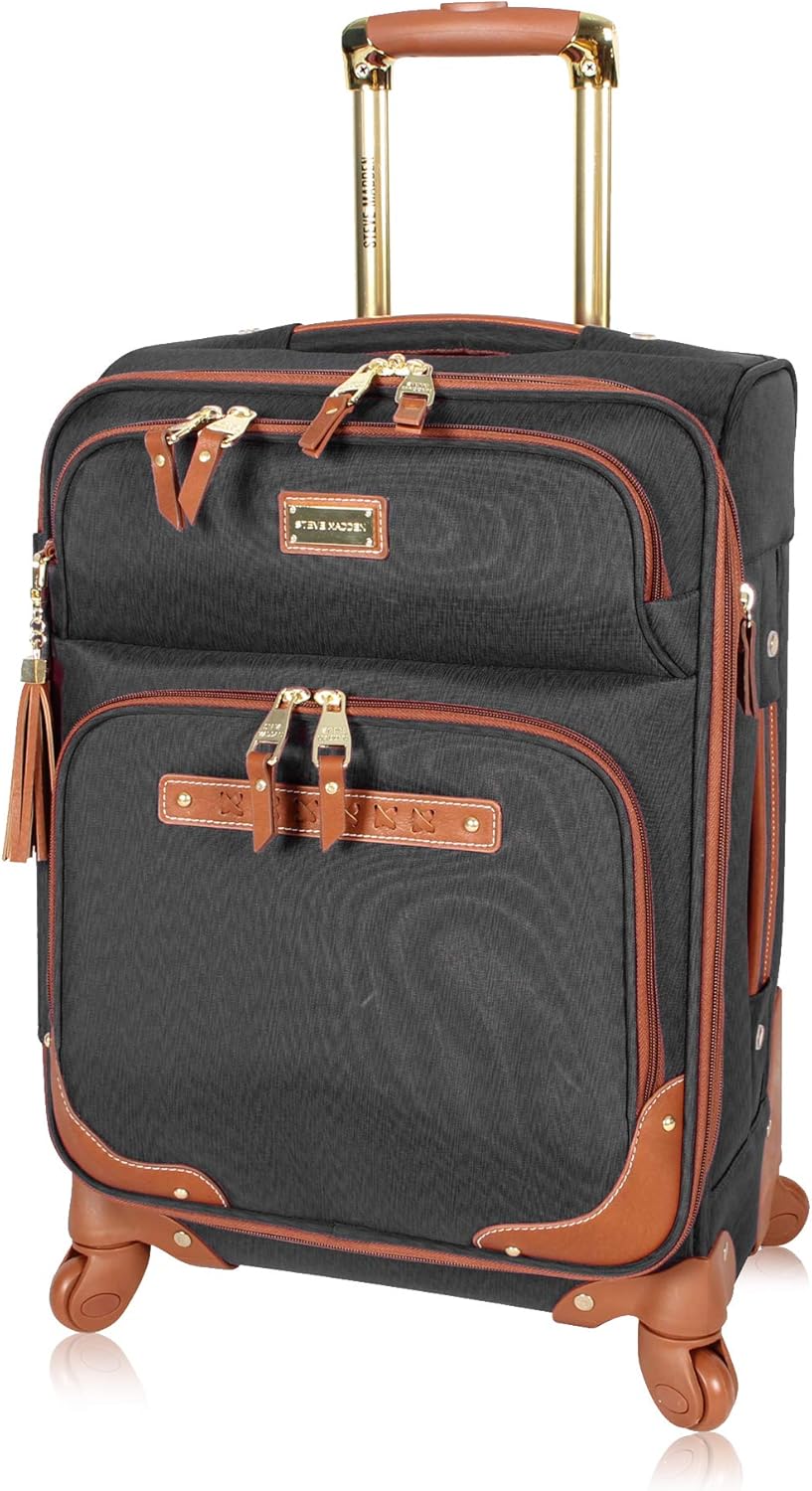 Lightweight Softside Expandable 20 Inch Carry On Bag with 4-Rolling Spinner Wheels N926