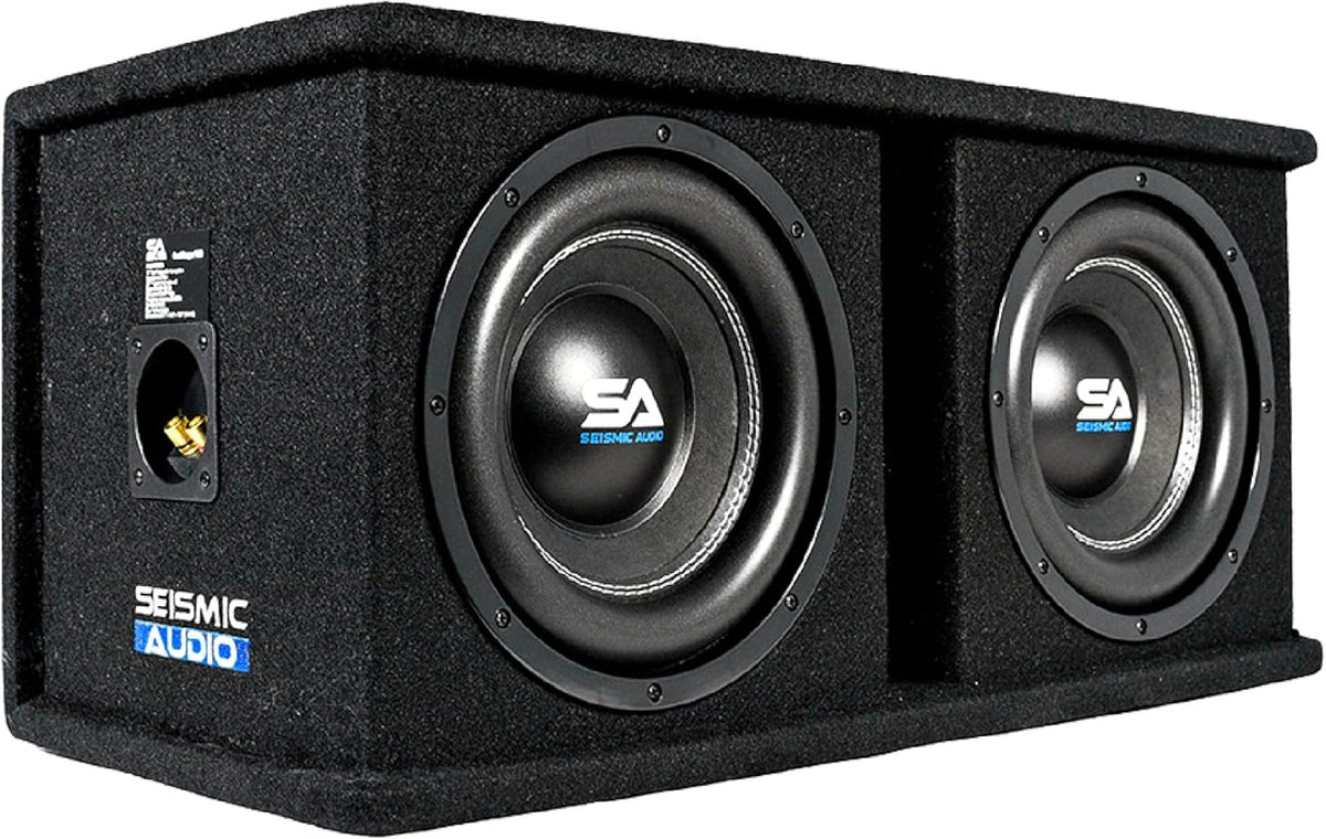 Dual 12 Inch 2400 Watt Car Audio Subwoofer Box Enclosure with Rear Vent L53475