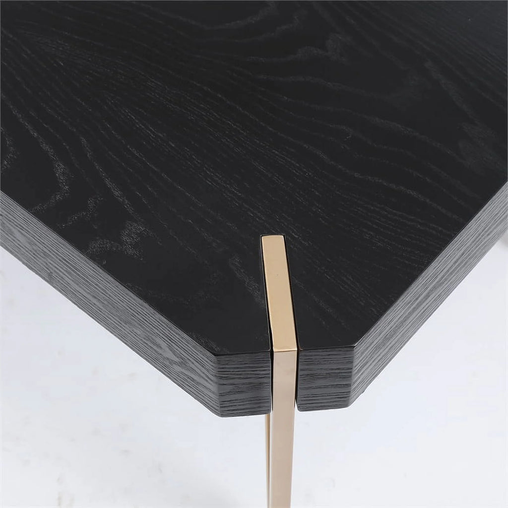 Wood and Metal Coffee Table Black T72798
