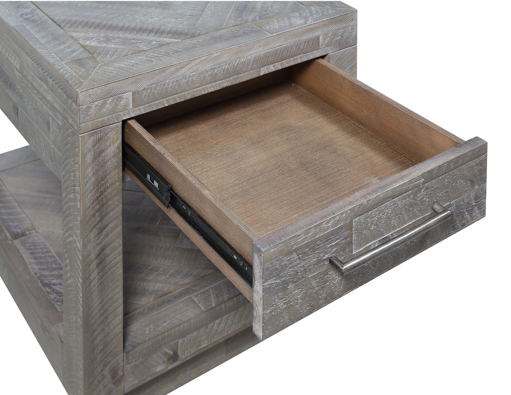 3PC Rectangular Coffee, End & Console Table in Rustic Latte Q25291