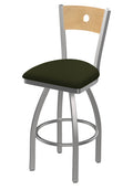 Natural Swivel Counter Stool with Stainless Finish I4607