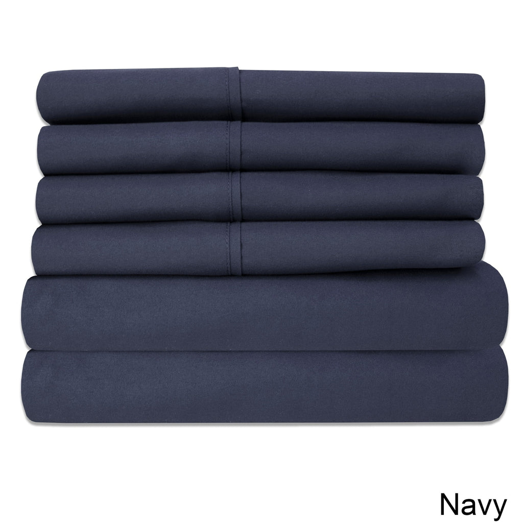 Queen 6-Piece Bed Sheet Set Navy O980