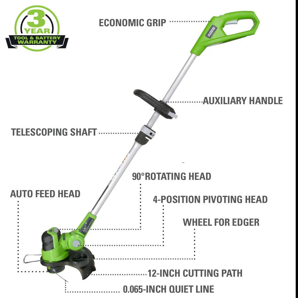 24V Cordless String Trimmer/Edger with 2.0 Ah Battery & Charger L740
