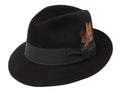 Black Fur Felt Fedora Hat B2355