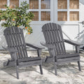 Folding Adirondack Chair Set of 2 Grey R440705