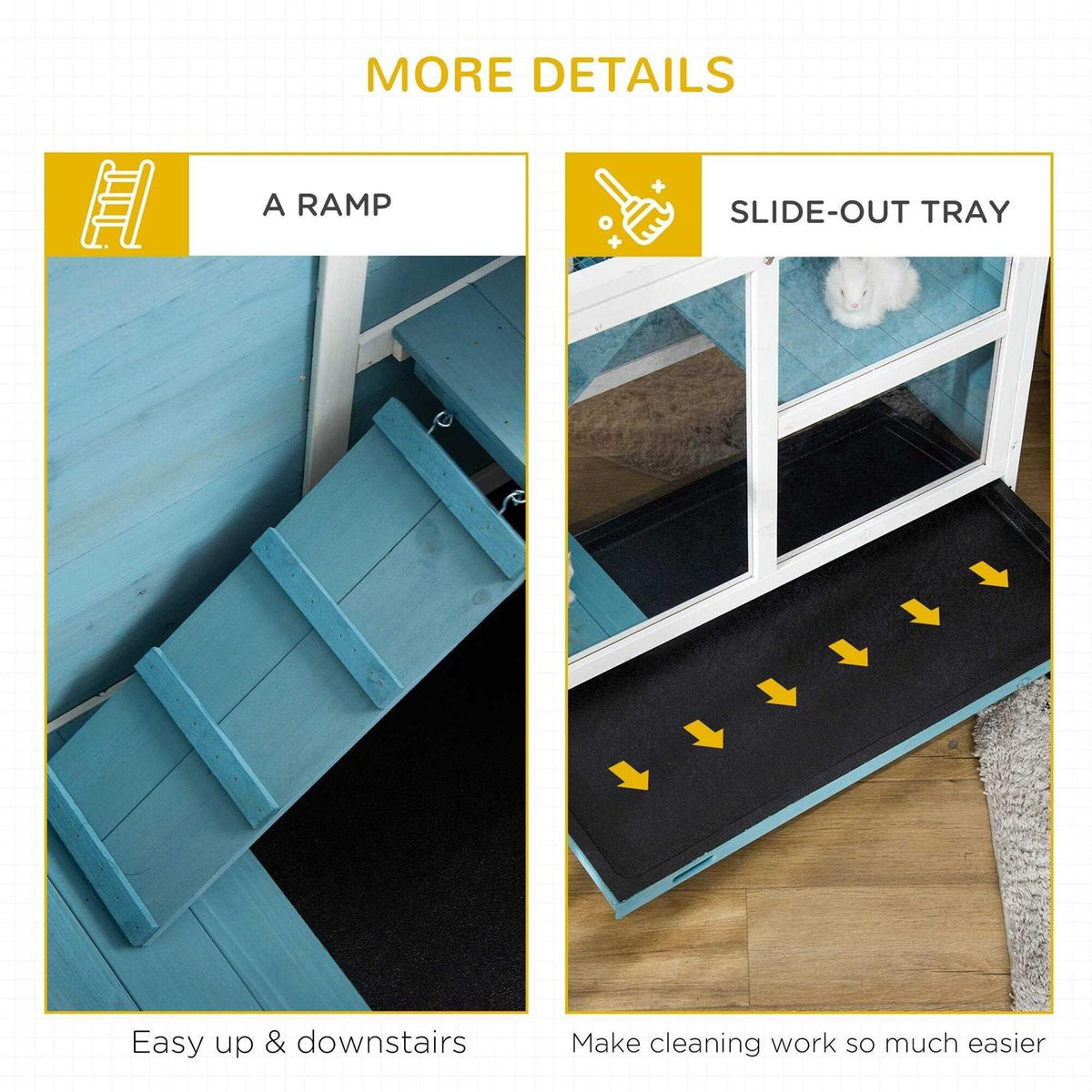 2-Story Wooden Rabbit Hutch F9381