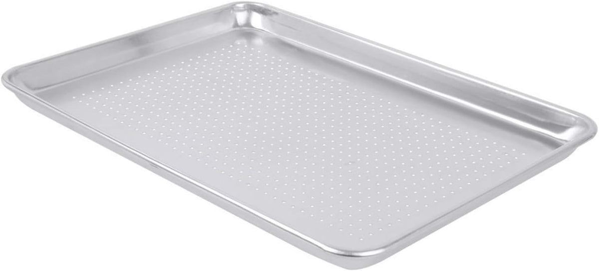 18 x 26 inch Perforated Aluminum Sheet Pan, 19 Gauge, Pack of 2 E719670