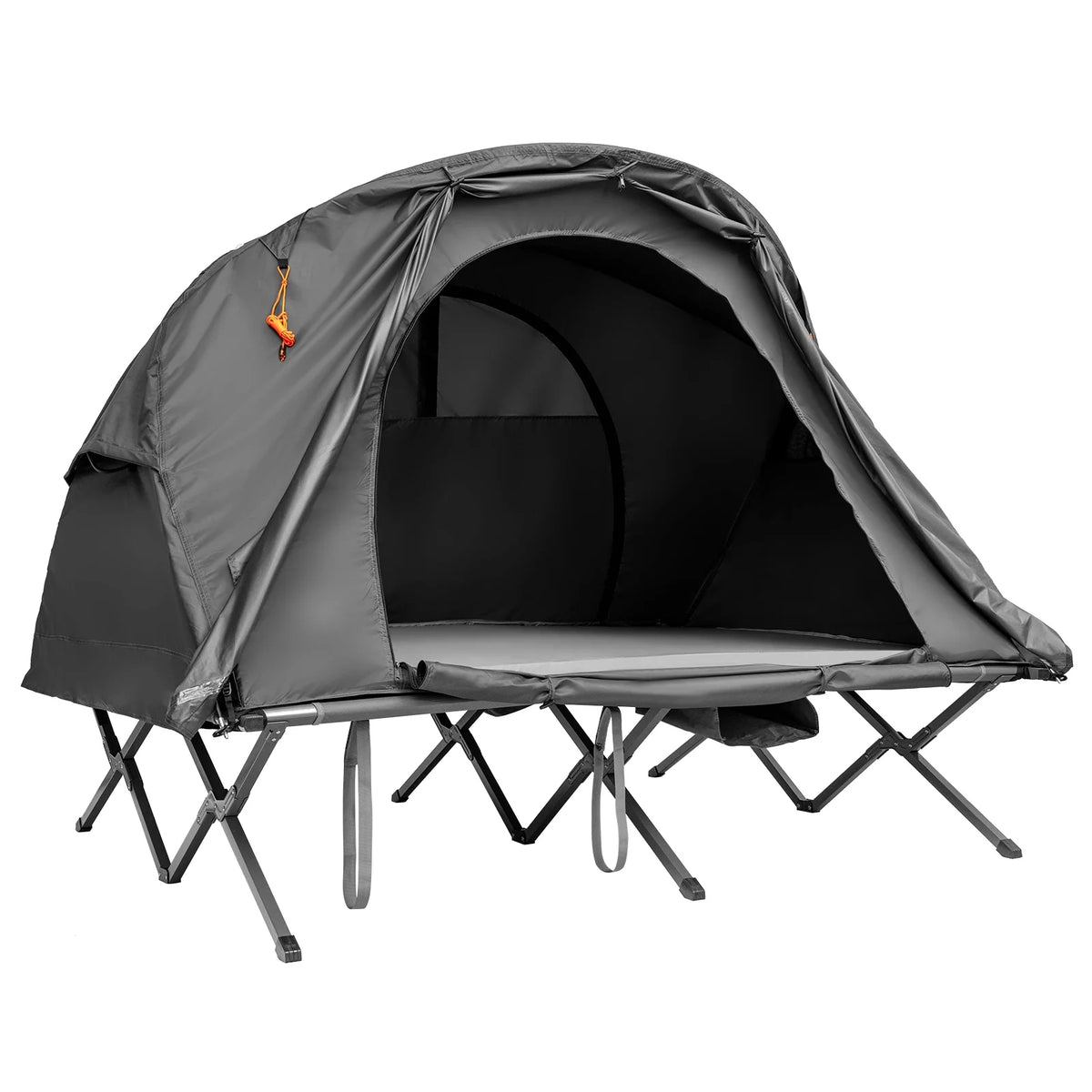 2-Person Folding Camping Tent Cot with External Cover Green L83228