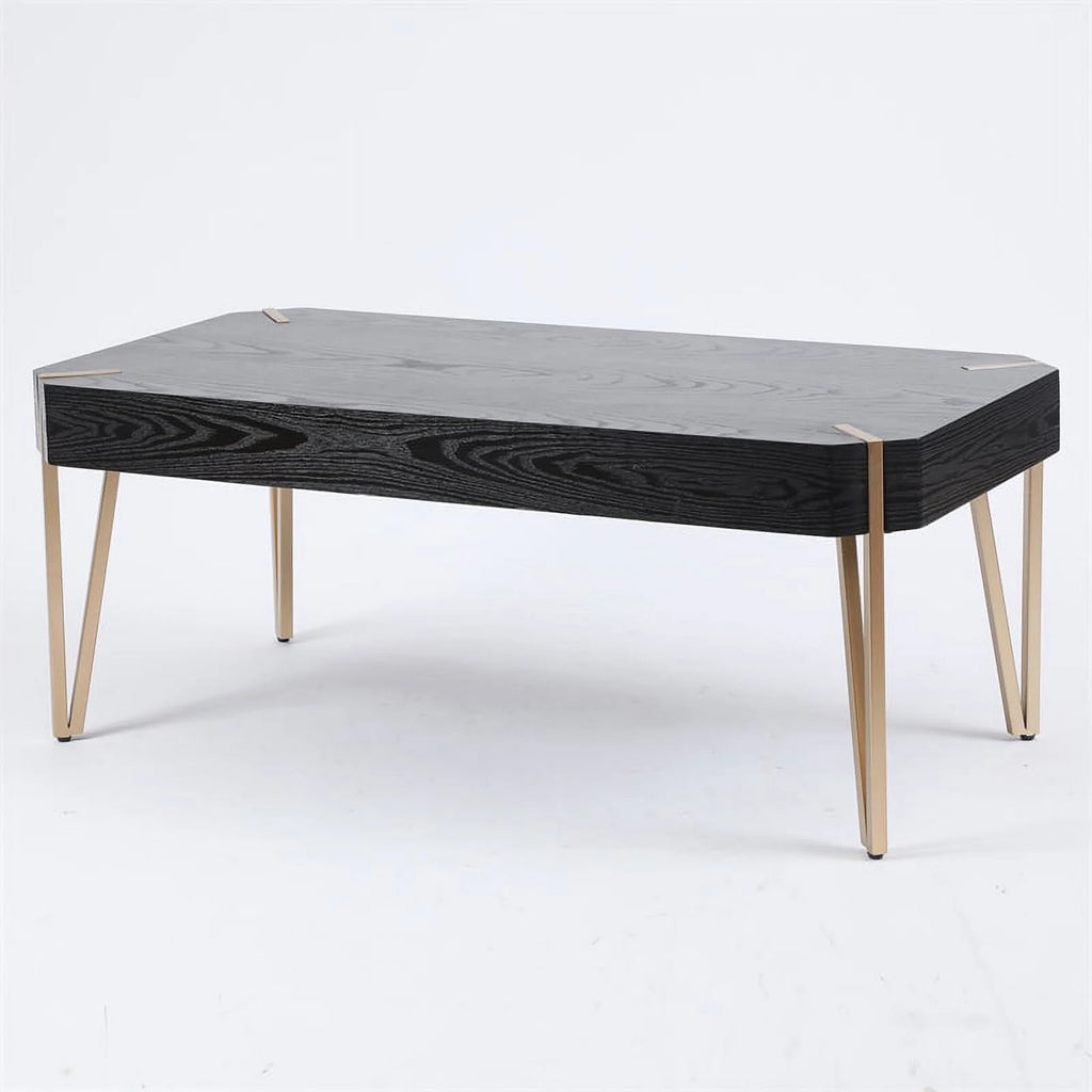 Wood and Metal Coffee Table Black T72798