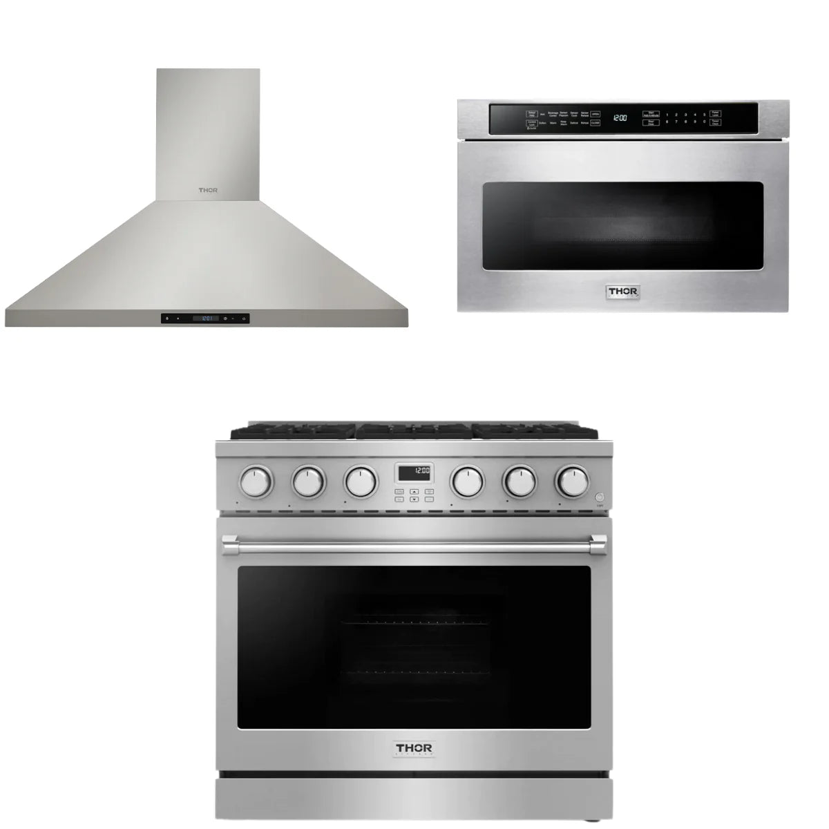 36 Gas Range, Range Hood and Microwave I964