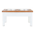 White Wood Elevated Double Diner Dog Feeder E41172