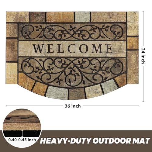 24"x36" Heavy-Duty Outdoor Door Mat with Non-Slip Rubber Backing F8947