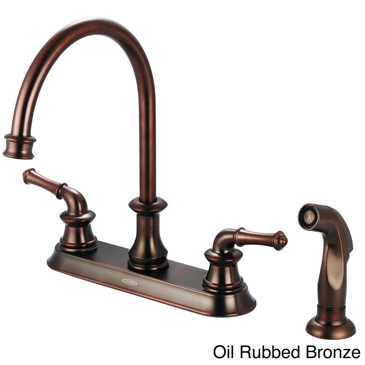 Polished Chrome Double Handle Kitchen Faucet with Side Spray I6983