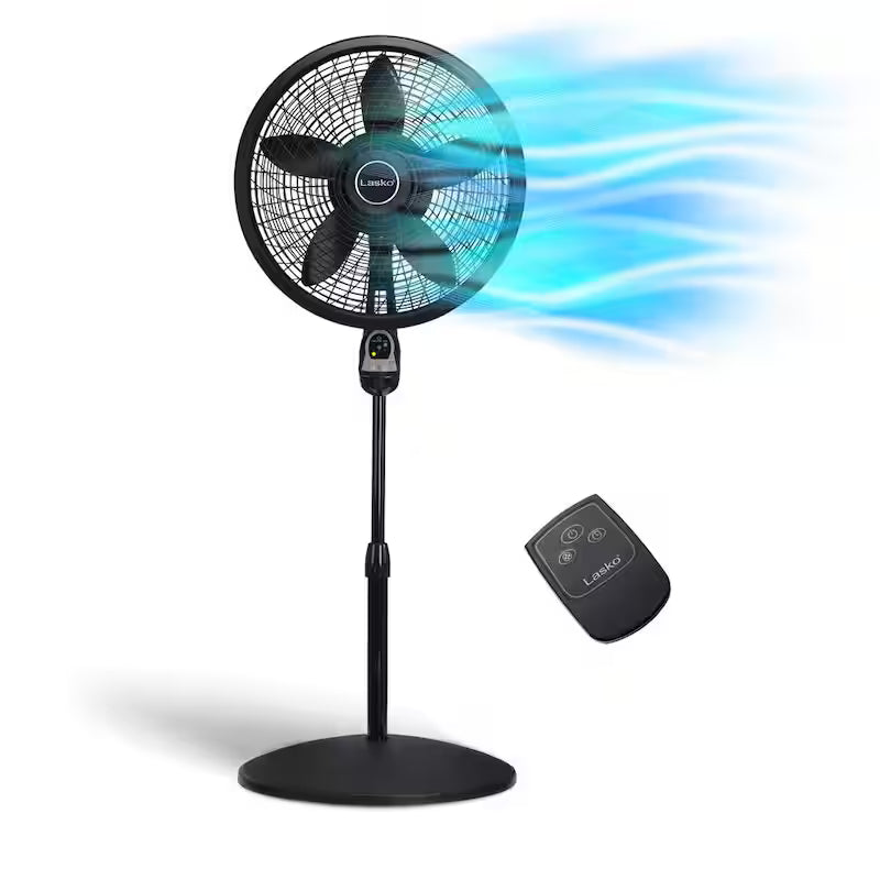 Black 3 Speed Oscillating Pedestal Fan U483