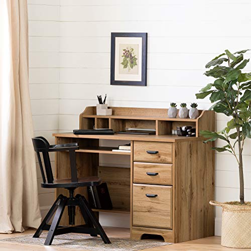 Medium Desk Computer Hutch, Winter Oak Z2087