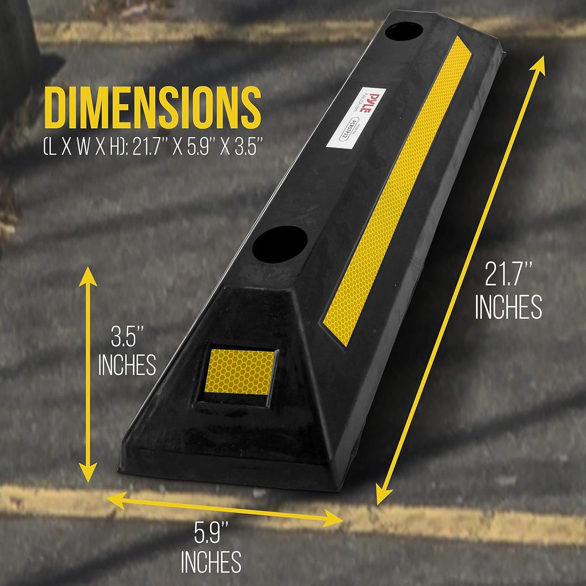 Heavy Duty Rubber Parking Stopper, Pack of 2 J201