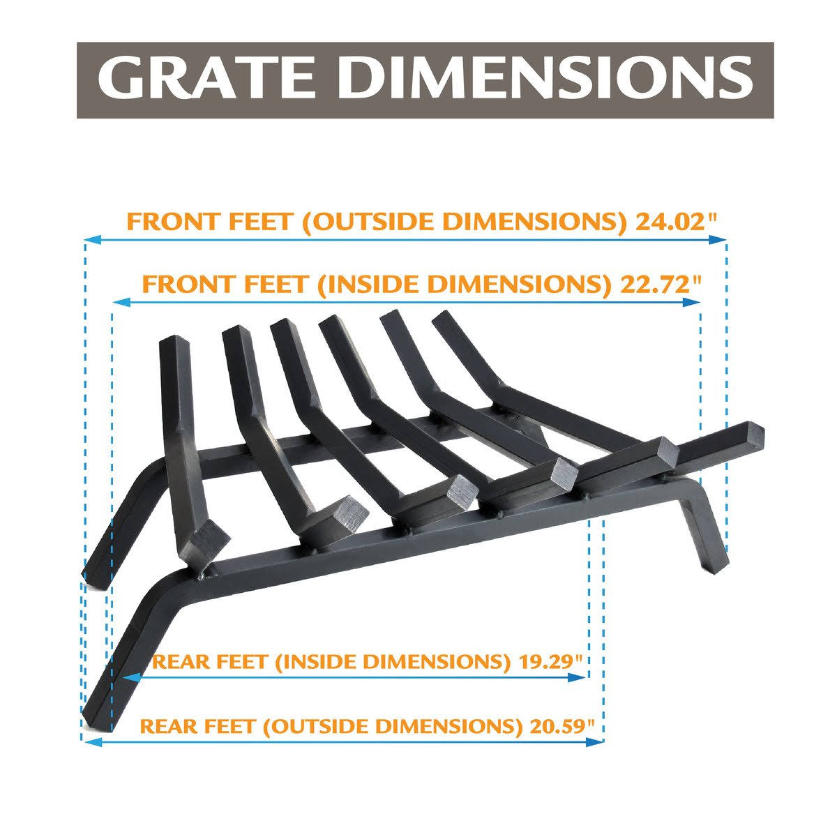 Black Steel Fireplace Grate Q364315