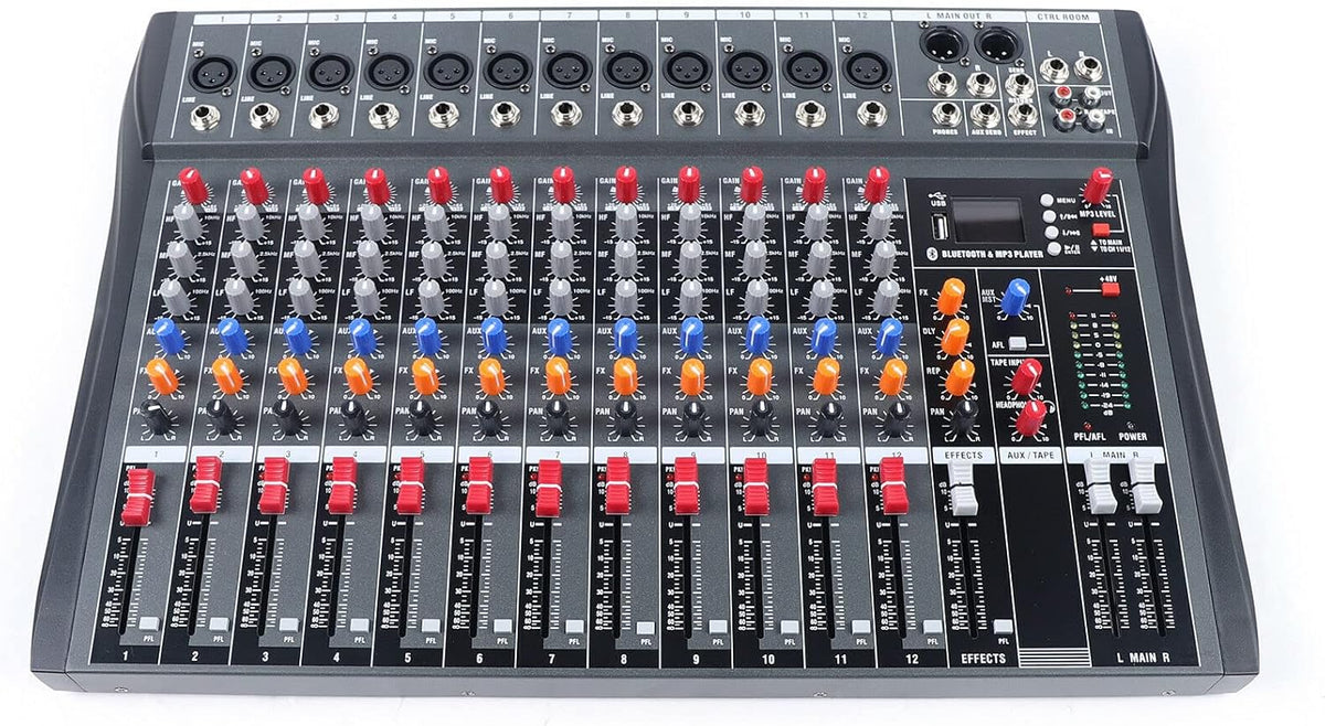 12 Channels Live Audio Mixer Bluetooth USB DJ Sound Mixing Console D711302