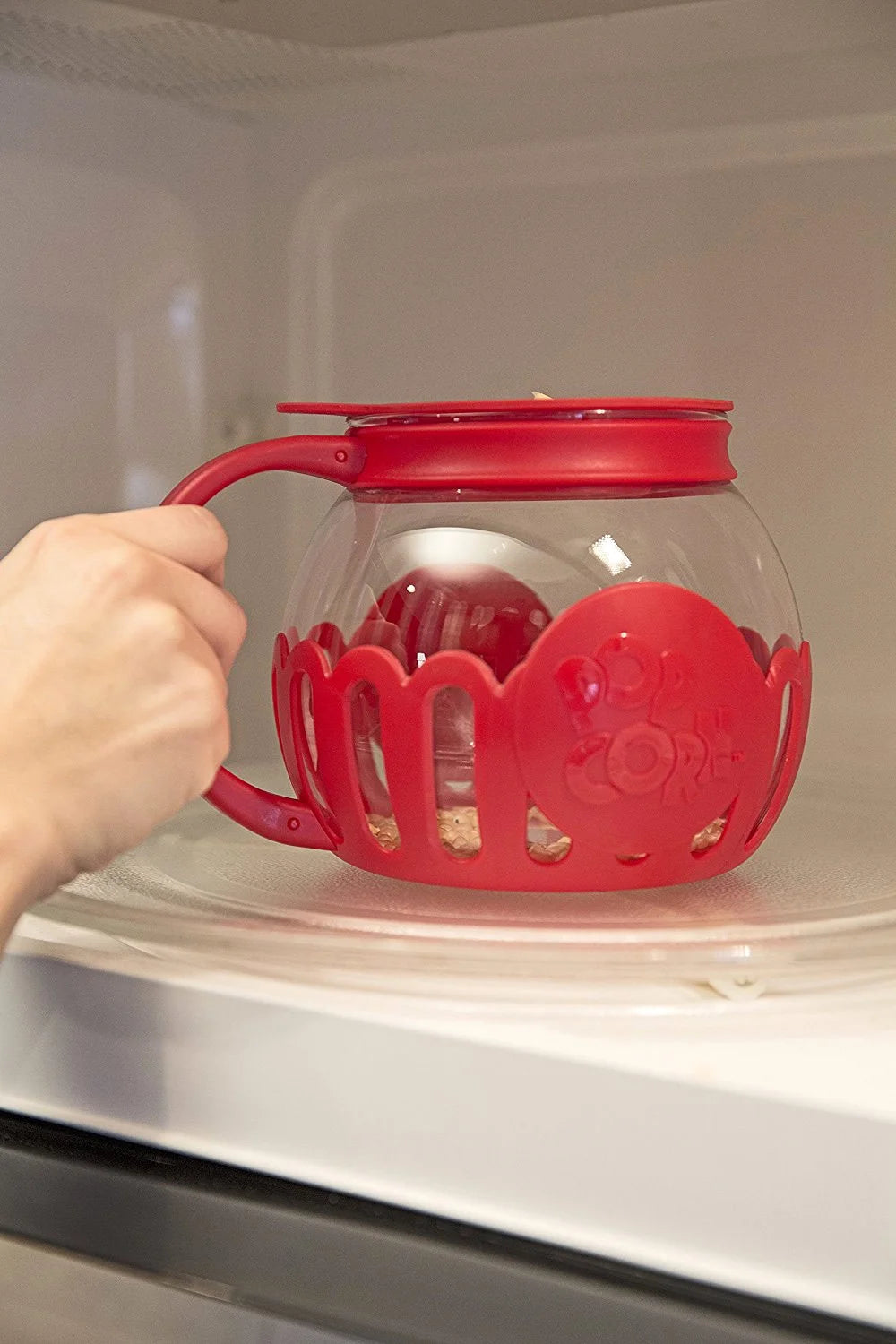 3QT Microwave Popcorn Popper with Glass Lid U515549