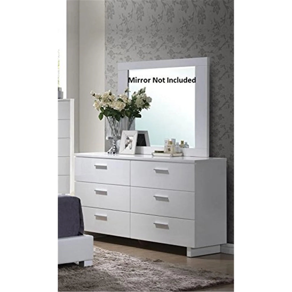 White 6 Drawer Dresser G329