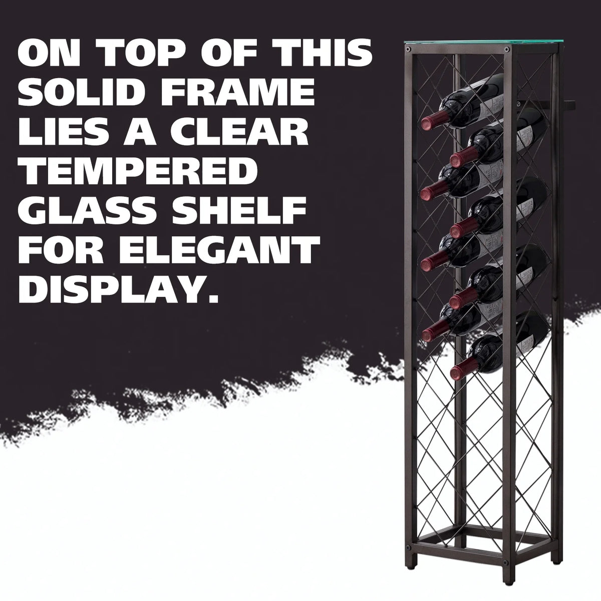 Free Standing Metal Wine Rack Storage Tower U952339