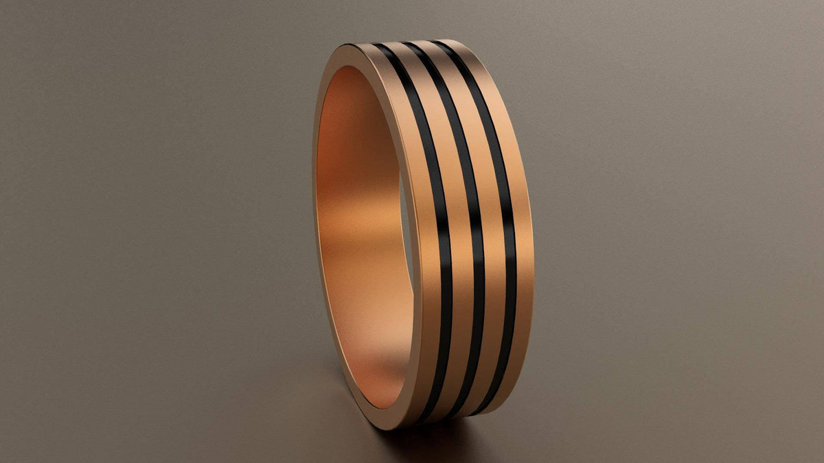 Brushed Rose Gold 6mm Groove Wedding Band 10kt / 7.5 P896437