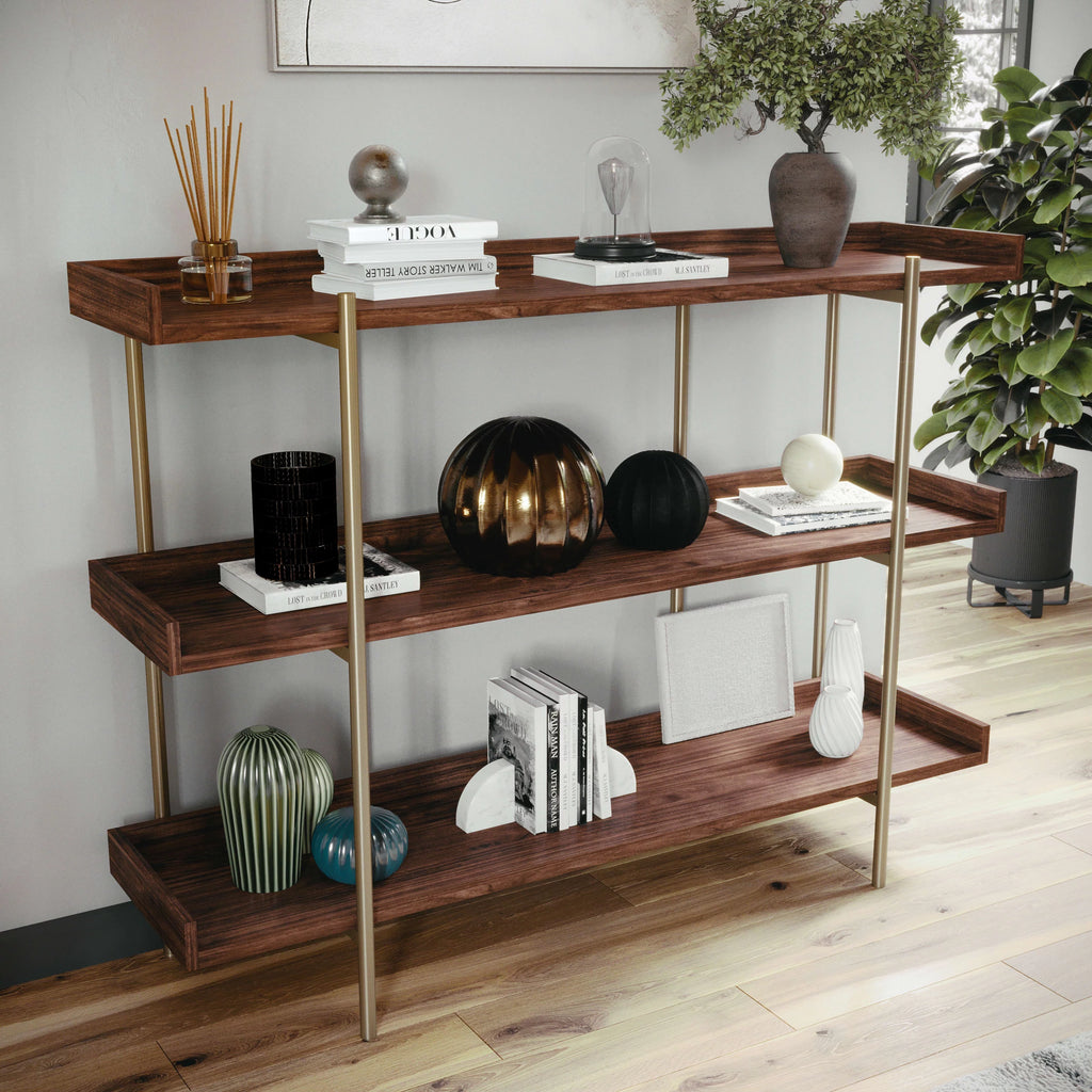 3 Shelf Storage Bookcase with Metal Frame C111