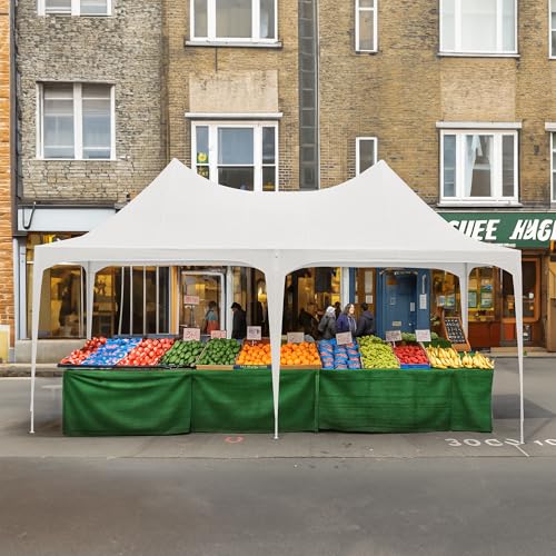 White 26x19ft Heavy Duty Canopy Tent with 8 Removable Sidewalls N4796