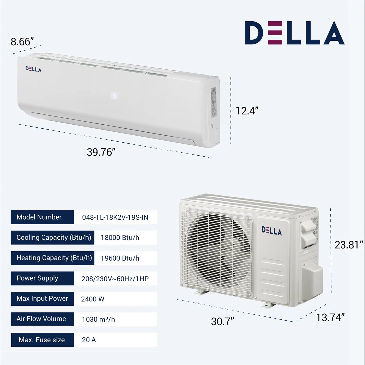 18000 BTU 19 SEER Mini Split Air Conditioner & Heater Z74537