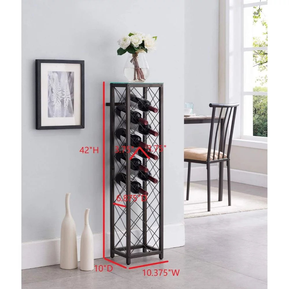 Free Standing Metal Wine Rack Storage Tower U952339