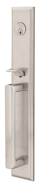 Flat Black Single Cylinder Tubular Entry Set with Clear Crystal Knob T18385