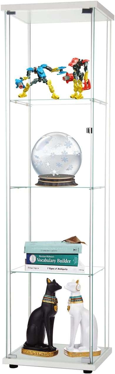 4-Shelf Glass Display Cabinet with Door U713