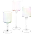Tall Candle Holder Set Of 3 Clear Glass Y3813