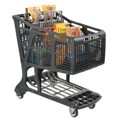 Black Gray Recycled Plastic Shopping Carts U821