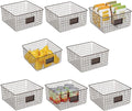 Metal Wire Food Organizer Storage Baskets with Label Slot, 8 Pack, Matte Black J950762
