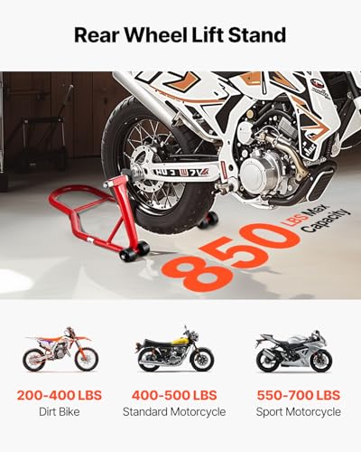 850 LBS Heavy Duty Motorcycle Rear Wheel Stand with U + L Fork E148860