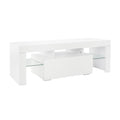 White LED TV Stand with Drawer G55230