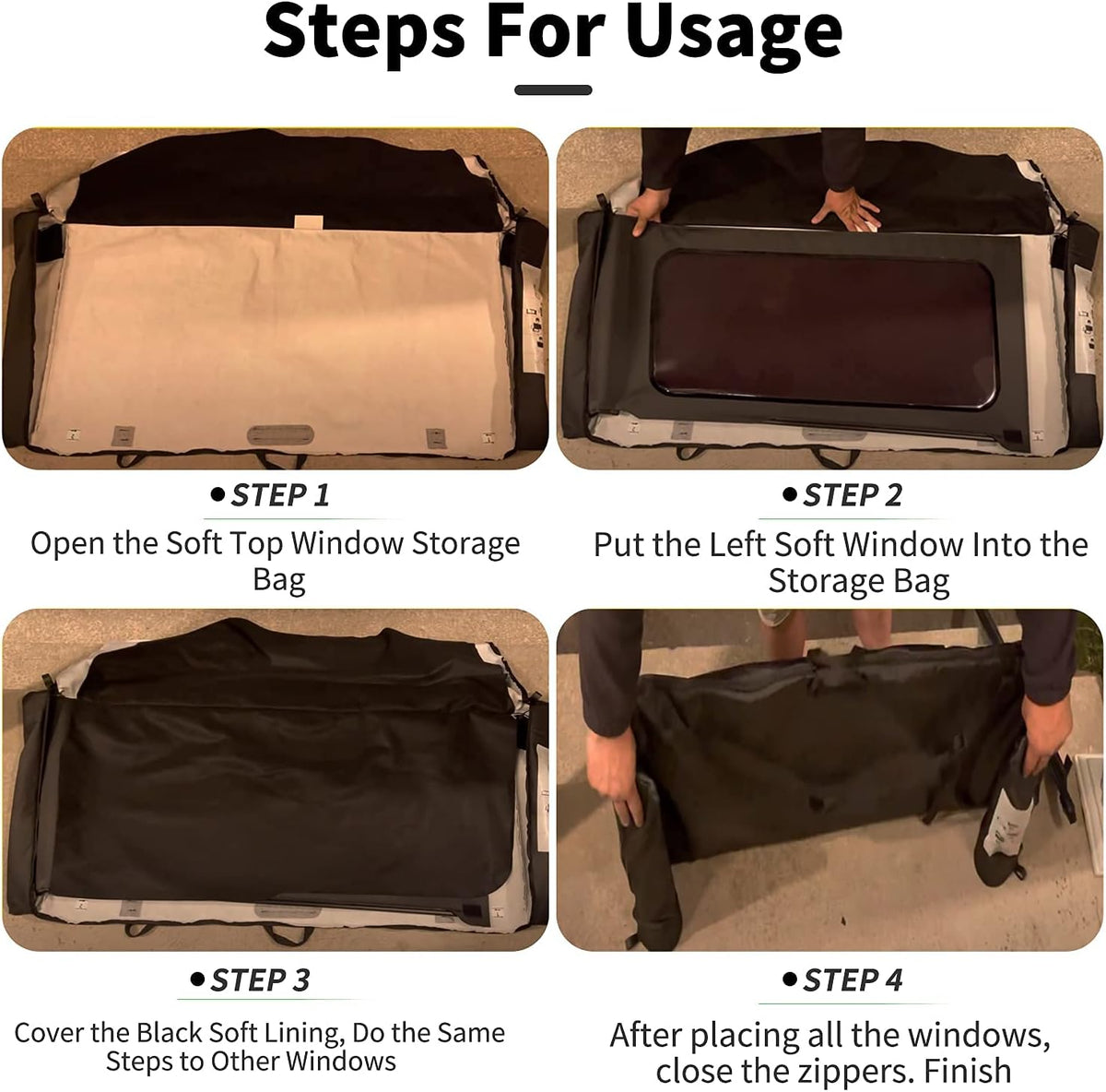 Soft Top Window Storage Bag with Carry Handle O1205