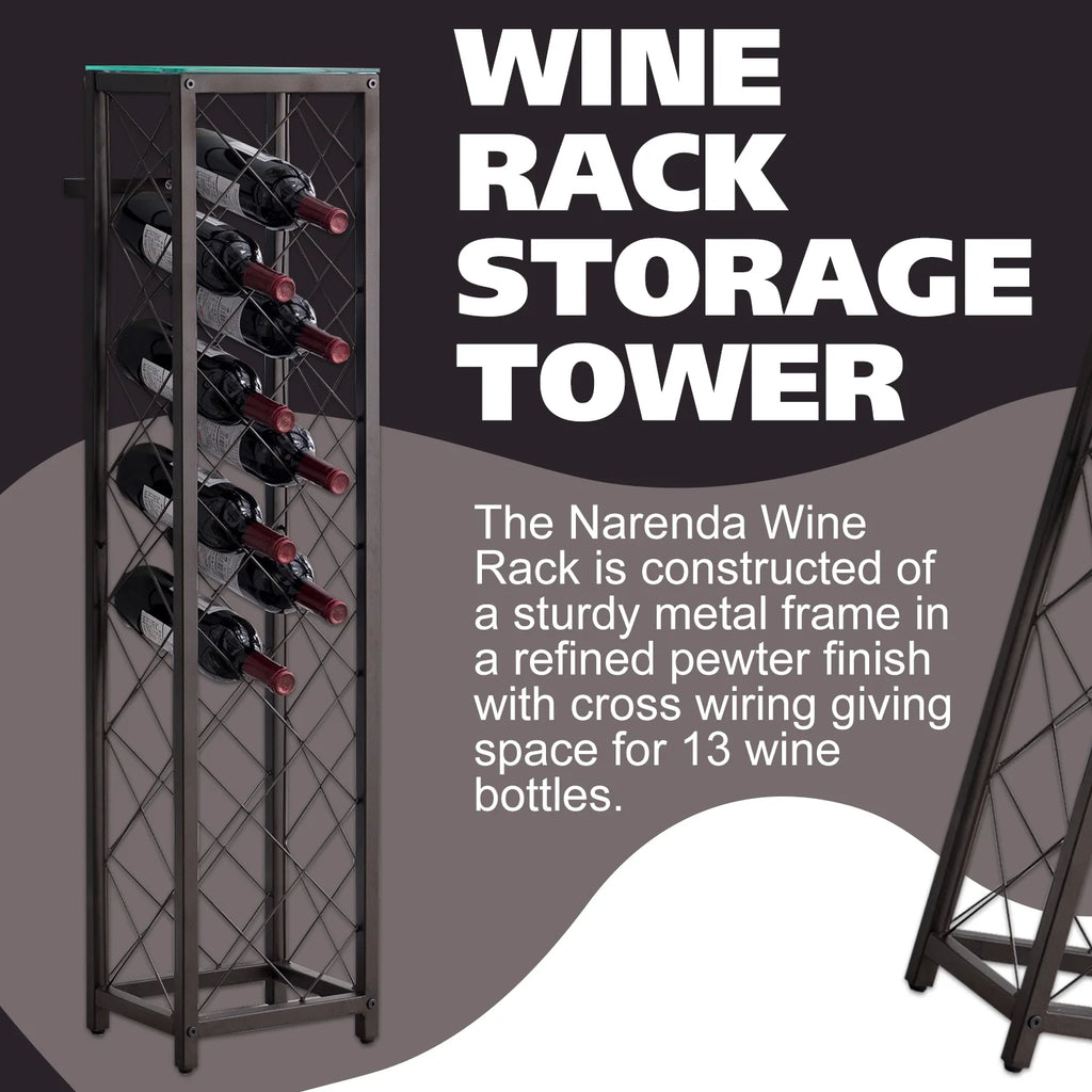 Free Standing Metal Wine Rack Storage Tower U952339